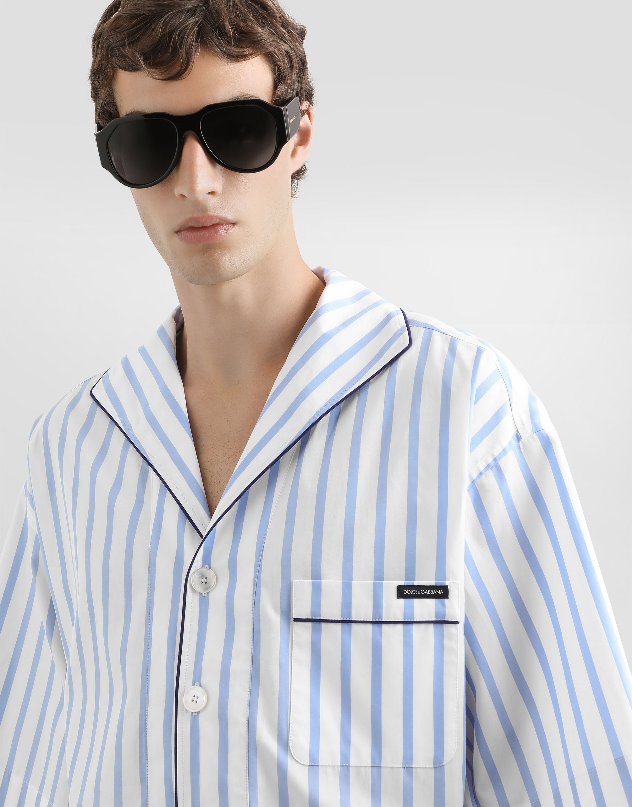 Striped poplin shirt in Multicolor for Men | Dolce&Gabbana® US