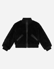 Dolce & Gabbana Faux fur bomber jacket with tag Azul L4JC28G7L2F