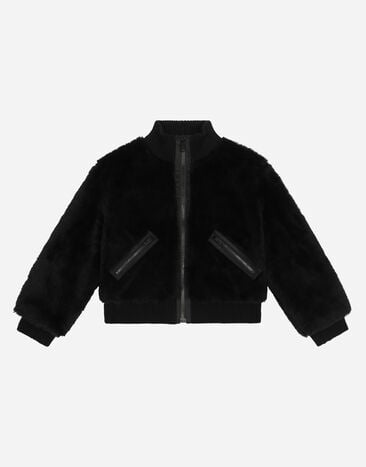 Dolce & Gabbana Faux fur bomber jacket with tag Azul L4JC28G7L2F