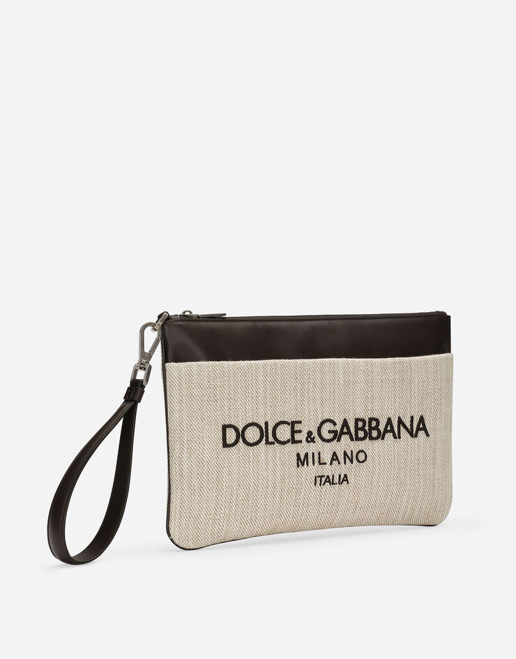 Dolce & Gabbana Pouch in canvas Beige BP3294AN233