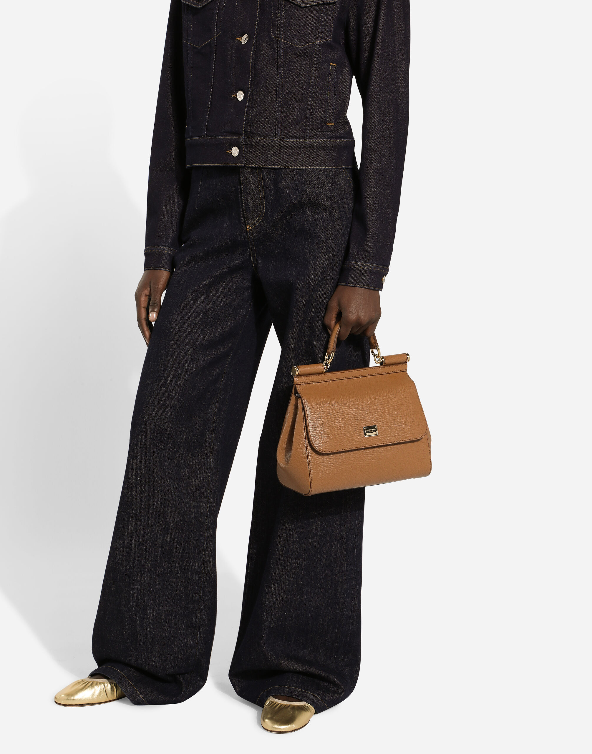 Large Sicily handbag in Brown for Women Dolce Gabbana
