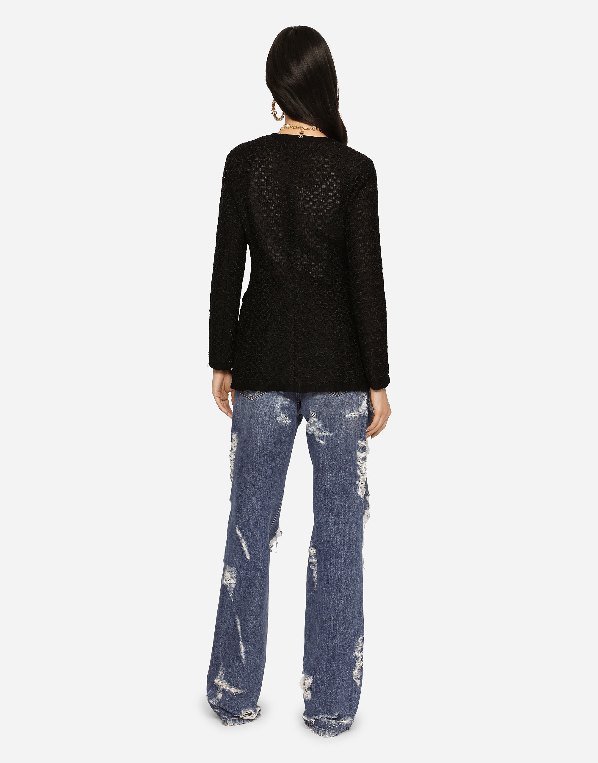 Single-breasted tweed jacket in Black for Women