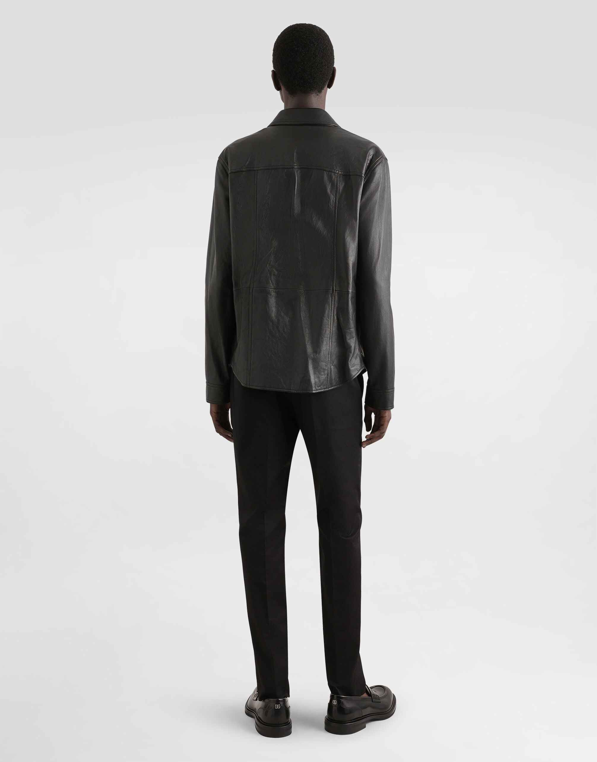 ブラックのメンズ Leather shirt | Dolce&Gabbana®