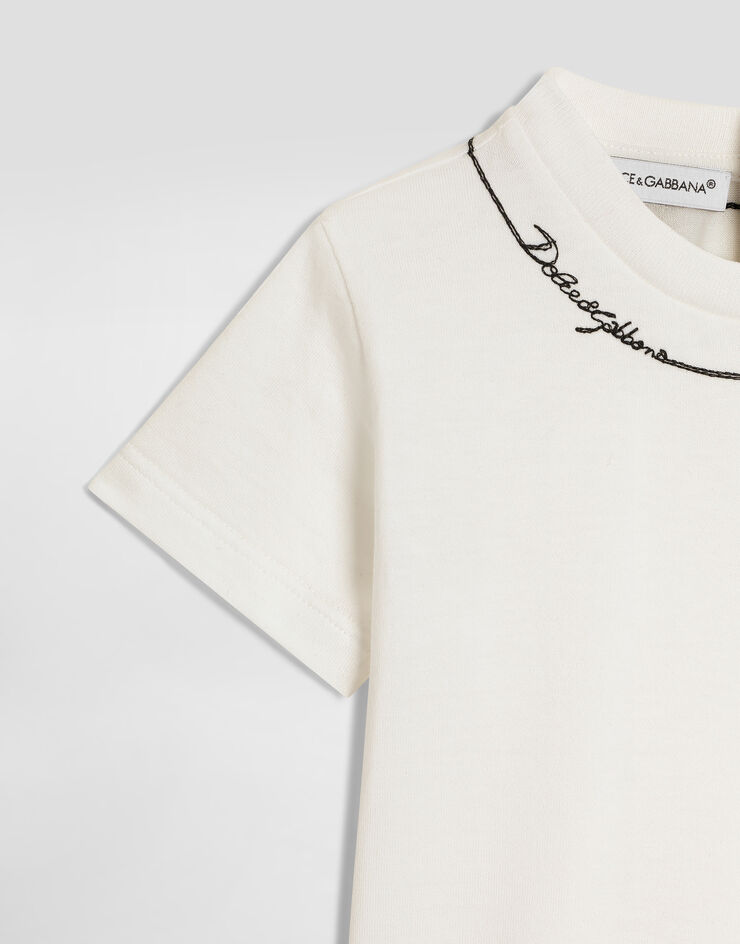 Dolce & Gabbana Футболка из джерси с логотипом White L1JTHOG7QK1