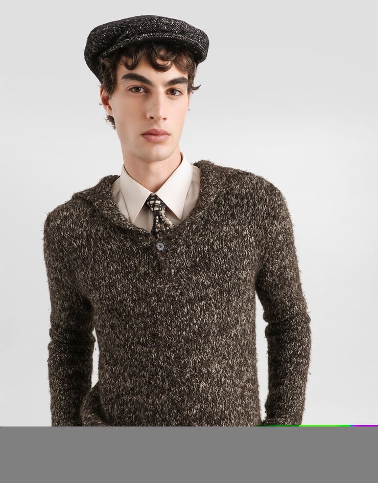 Dolce & Gabbana Alpaca blend polo shirt Dolce & Gabbana Alpaca blend polo shirt Grey GXZCVTJGMK2