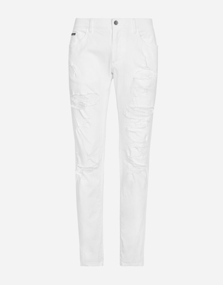 Dolce & Gabbana White skinny stretch jeans Multicolor GY07LDG8HG2