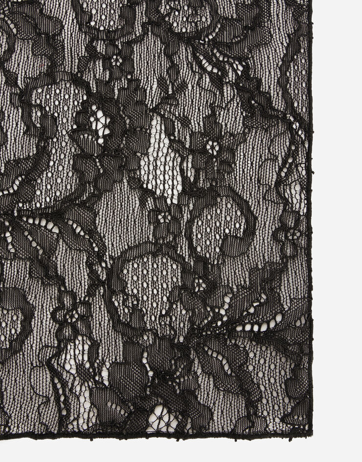 Dolce&Gabbana Strapless lace patchwork dress Black F6DIBTGDB2M