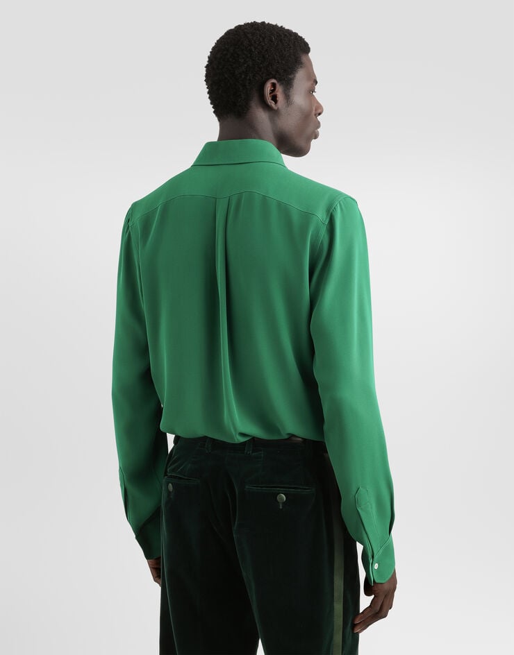 Dolce & Gabbana Crêpe de chine gold shirt Dolce & Gabbana Crêpe de chine gold shirt Green G5PD7TFU1U7