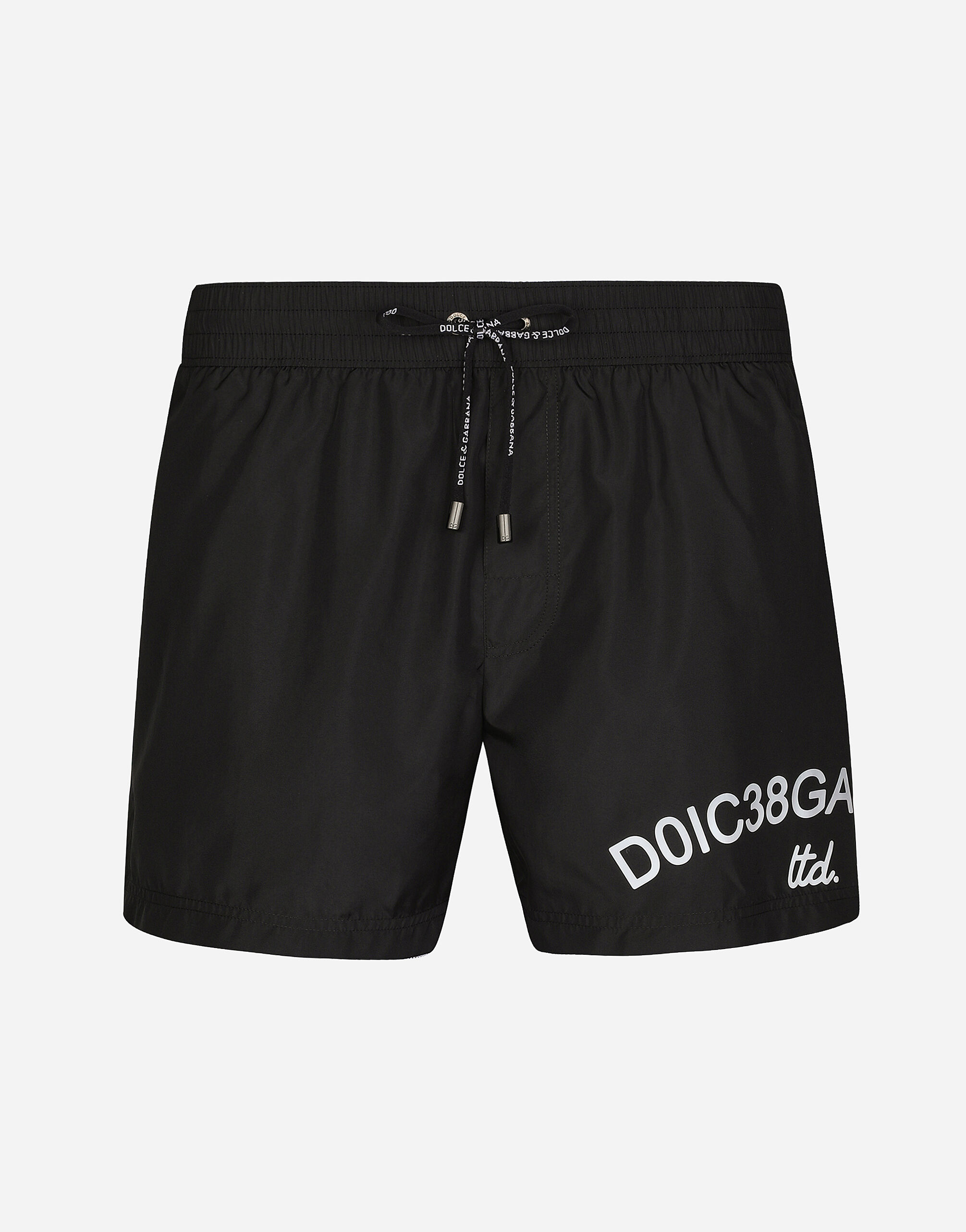 Dolce & Gabbana Short swim trunks with Dolce&Gabbana logo Print M4E68TISMF5