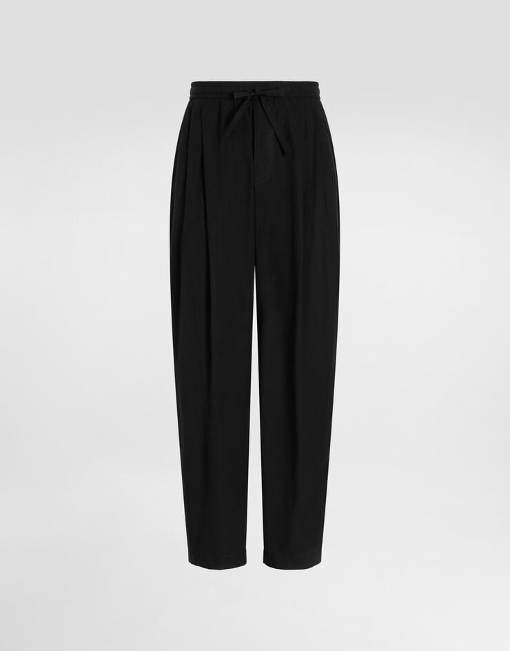Dolce & Gabbana Hose aus Popeline Schwarz GP153ZFUEFJ
