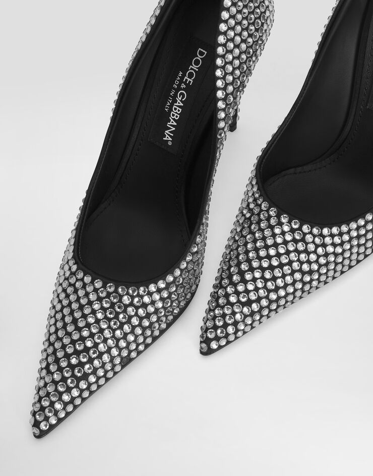 Dolce & Gabbana Satin pumps with fusible rhinestones Multicolor CD1744AD479