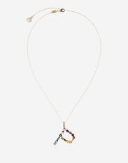 Dolce & Gabbana Rainbow alphabet P pendant in yellow gold with multicolor fine gems Gold WAMR2GWMIXA