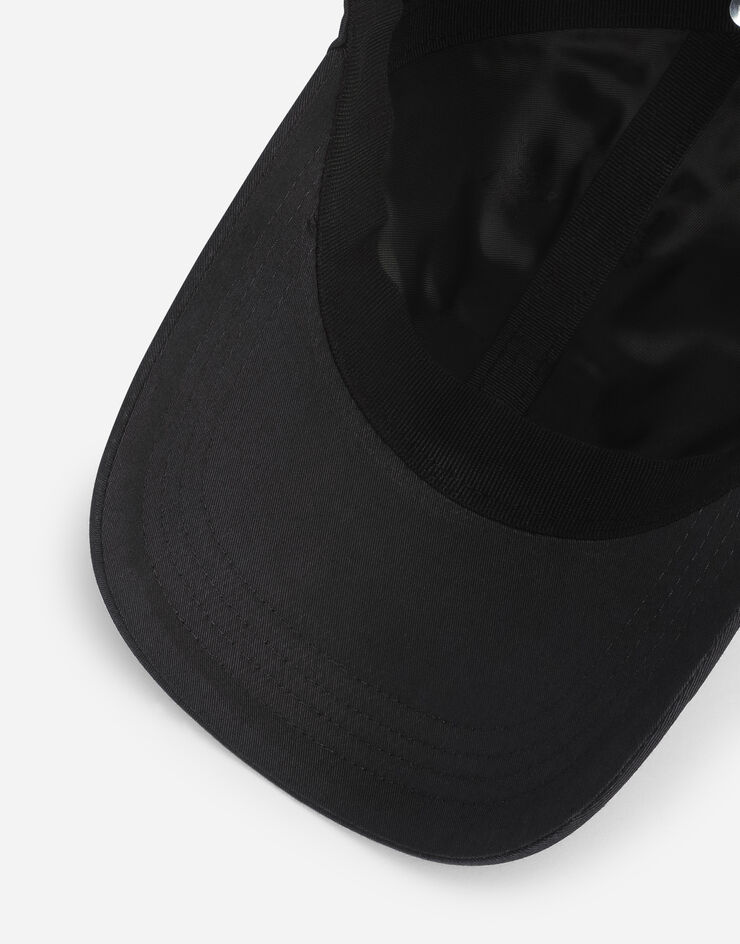 Dolce&Gabbana Cotton baseball cap with branded tag Blue GH590AGF421