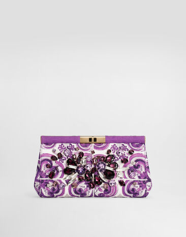 Dolce & Gabbana حقيبة كتف مارلين مطرزة بطبعة بروكيد Multicolor BB7672AE123