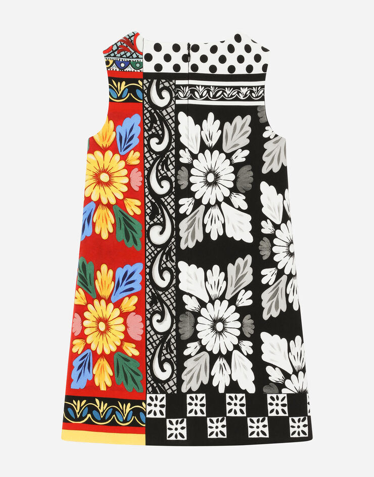 Dolce & Gabbana Interlock mini dress with carretto patchwork print MULTICOLOR L5SDI2G7YSZ