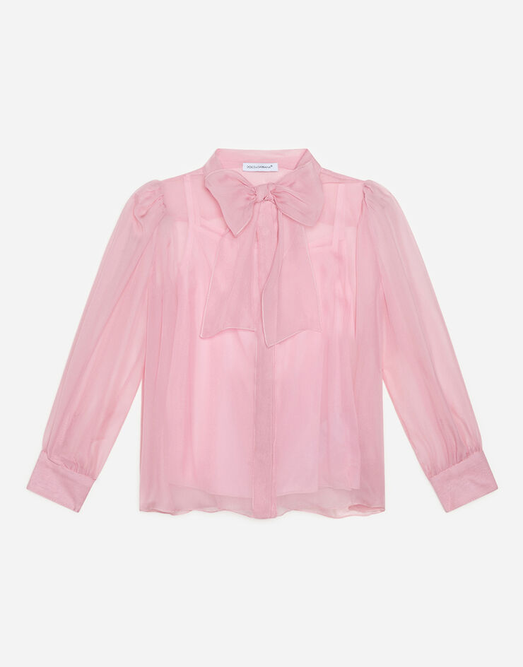 Dolce & Gabbana Chiffon shirt with bow PINK L54S43FU1AT