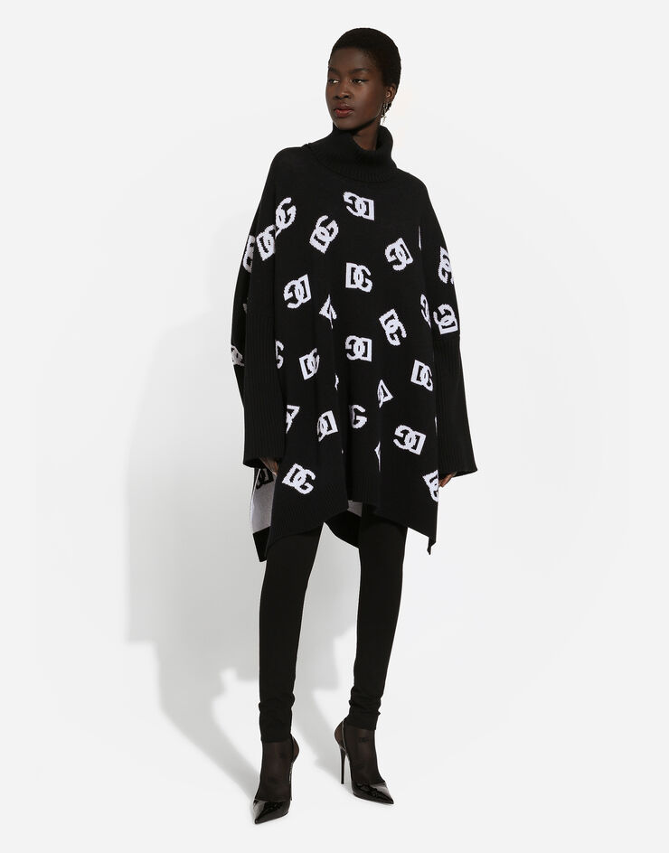 Dolce & Gabbana ポンチョ ウール DGロゴジャカード プリント FXV08TJCVS2