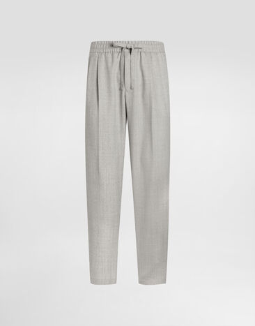 Dolce & Gabbana Garment-dyed wool joggers Grey GP12QTFU25E