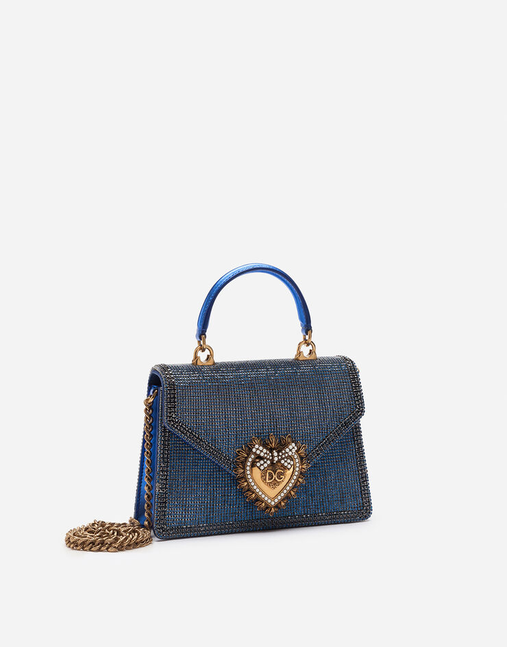 Dolce & Gabbana Devotion tasche klein aus strasskette BLAU BB6711AK829