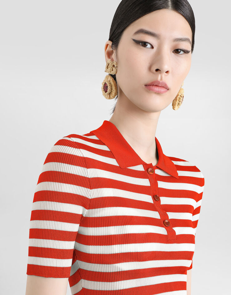 Dolce & Gabbana Viscose polo Multicolor FXZ37ZJAIRR