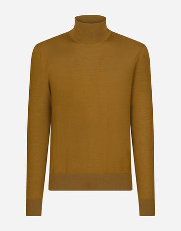 Dolce & Gabbana Cashmere and silk turtle-neck sweater Beige GXL03TJDMS4