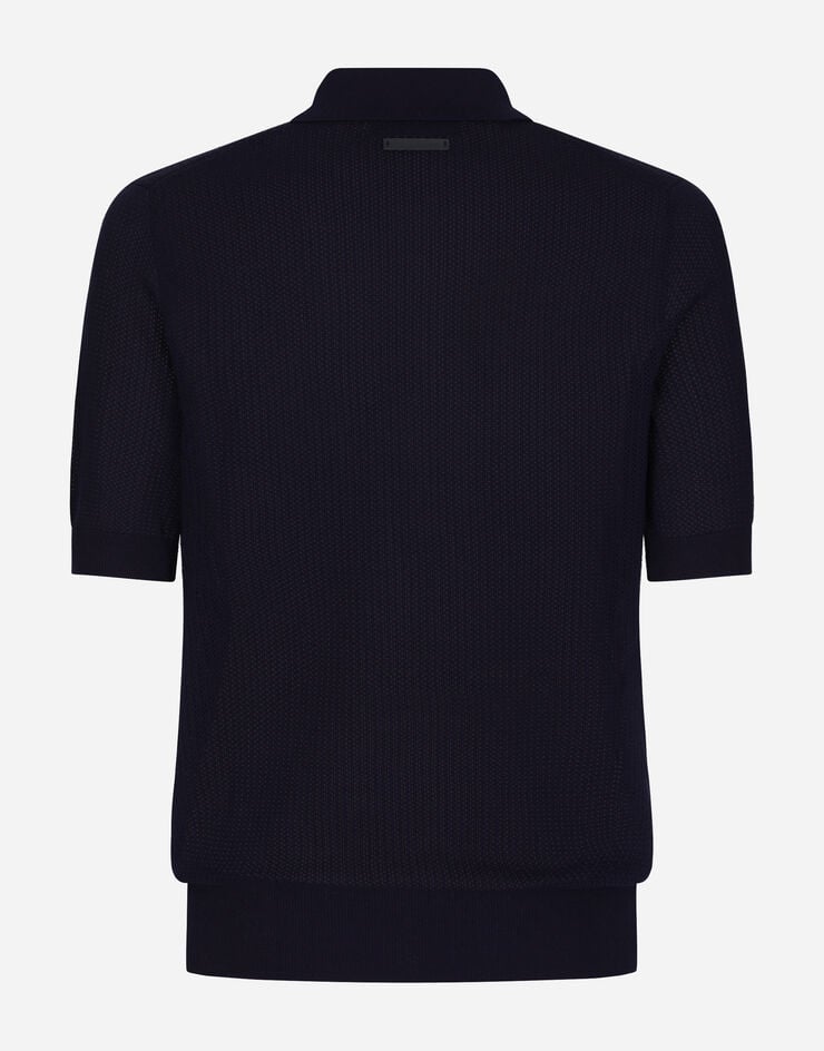 Dolce&Gabbana 标签棉质 Polo 针织衫 蓝 GXP68TJBCAB