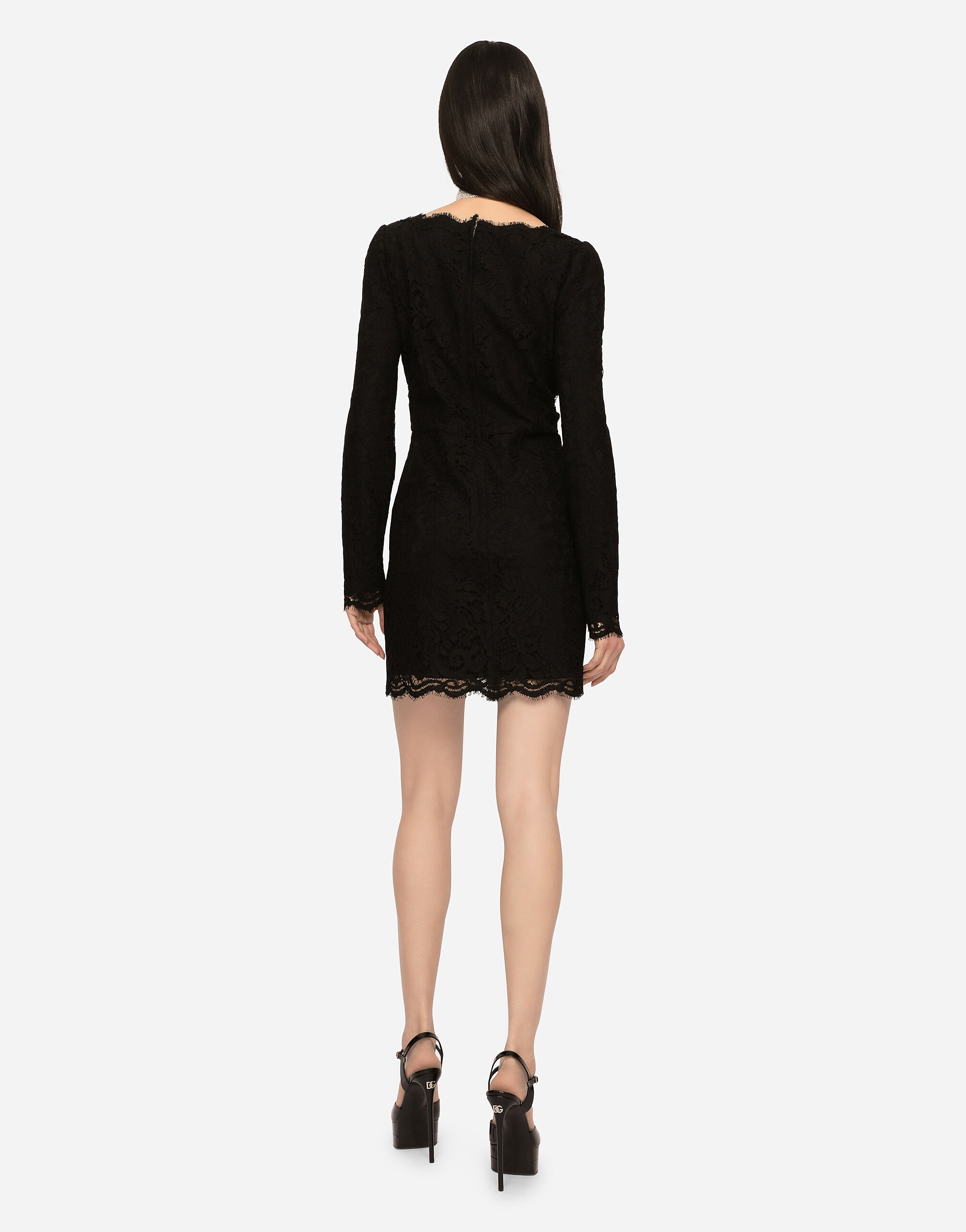 ブラックのウィメンズ Short lace dress | Dolce&Gabbana®