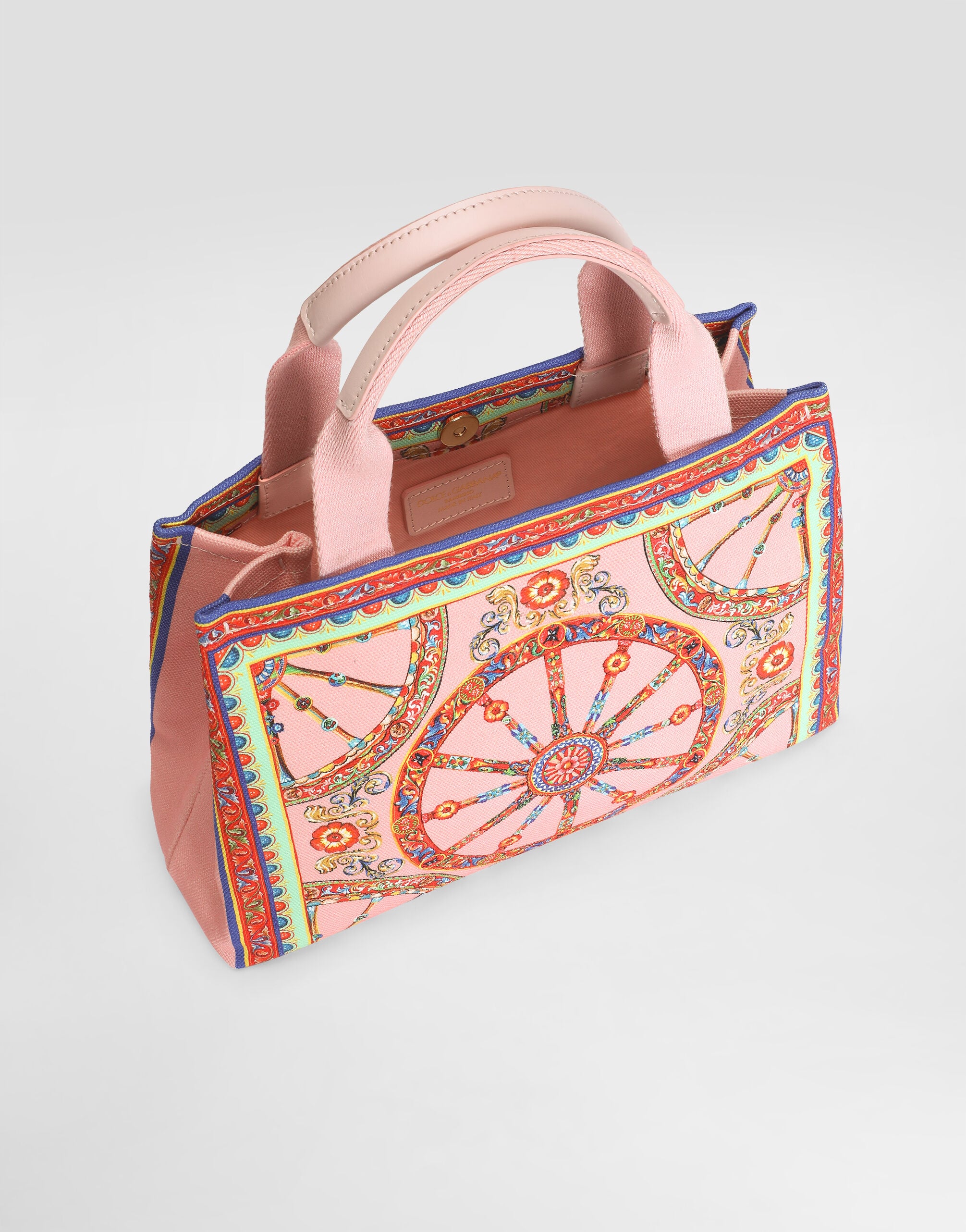 DG tote shopping bag in carretto-print canvas in Multicolor for