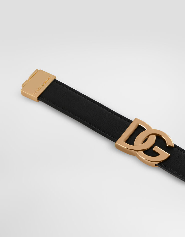Dolce & Gabbana Armband aus Kalbsleder mit DG-Logo Dolce & Gabbana Armband aus Kalbsleder mit DG-Logo Schwarz BJ0815AP599