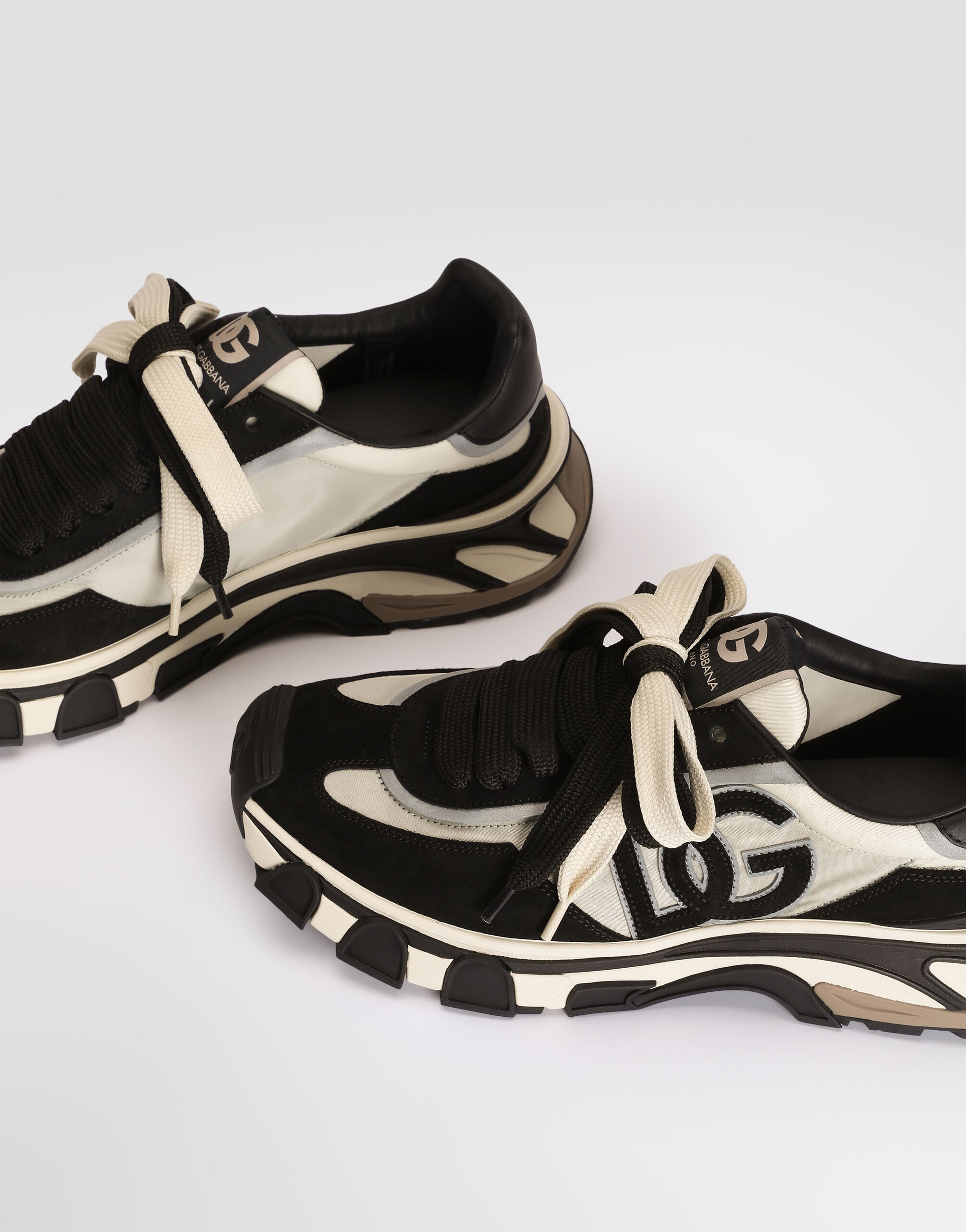 DG country road nylon and leather sneakers in White for Men