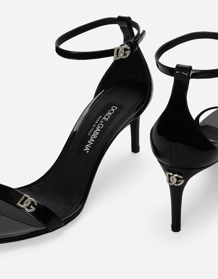 Dolce & Gabbana 페이턴트 가죽 샌들 블랙 CR1677AP622