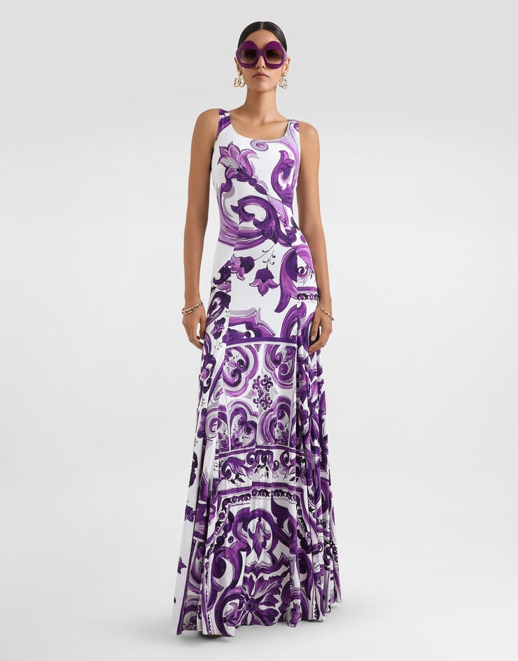 Dolce & Gabbana Majolica-print sleeveless dress Multicolor F6DAOTFS8C0