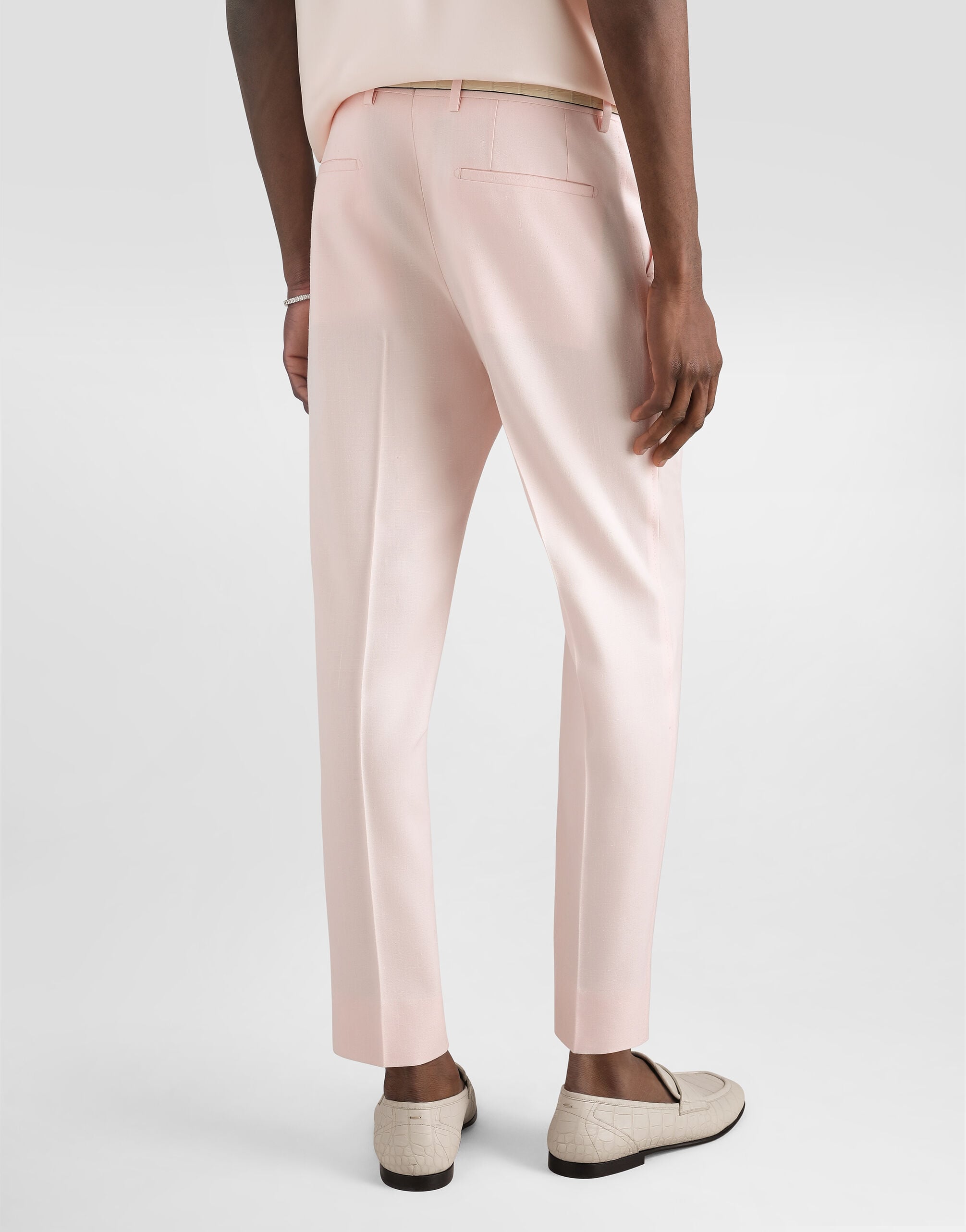【新品タグ付】DOLCE&GABBANA スラックス 46 純粋羊毛 Viscose trousers in Pink for Men | Dolce&Gabbana® US