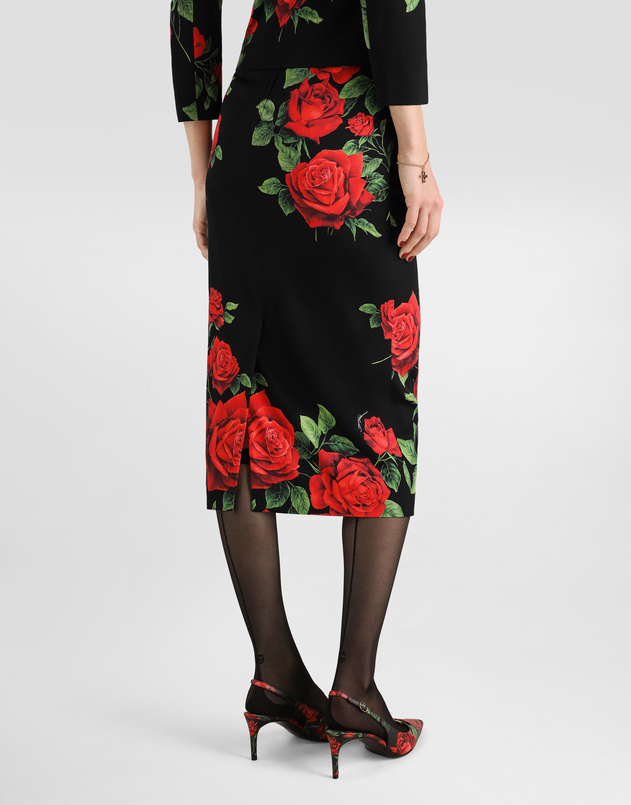 スカート dolce&gabbana heart locket charm skirt Majolica-print