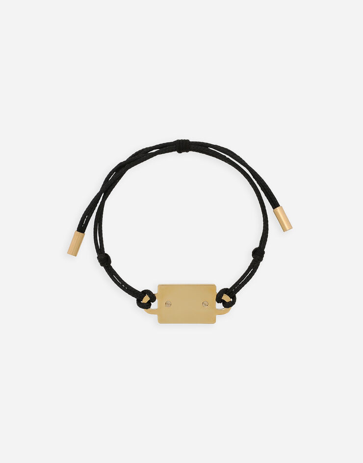 Dolce&Gabbana Bracelet with cord and logo tag Black WBP6X4W1111