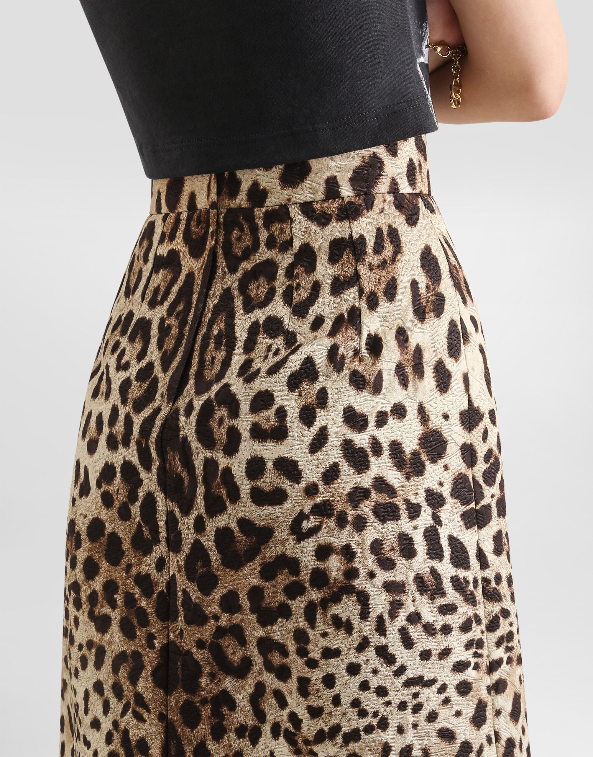 Leo-print brocade skirt in Print for Women | Dolce&Gabbana® US
