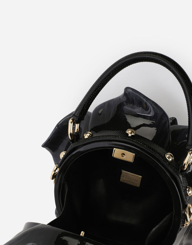 Dolce & Gabbana Resin rose-design Dolce Box bag Black BB7246AY988