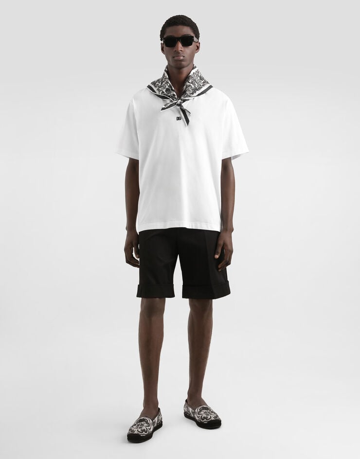 Dolce & Gabbana T-Shirt mit Tuchdetail Weiss G8SS8ZG7O8Z
