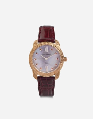 Dolce & Gabbana DG7 Gattopardo watch in red gold with pink mother of pearl and rubies Yellow gold WAPR1GWMIX2