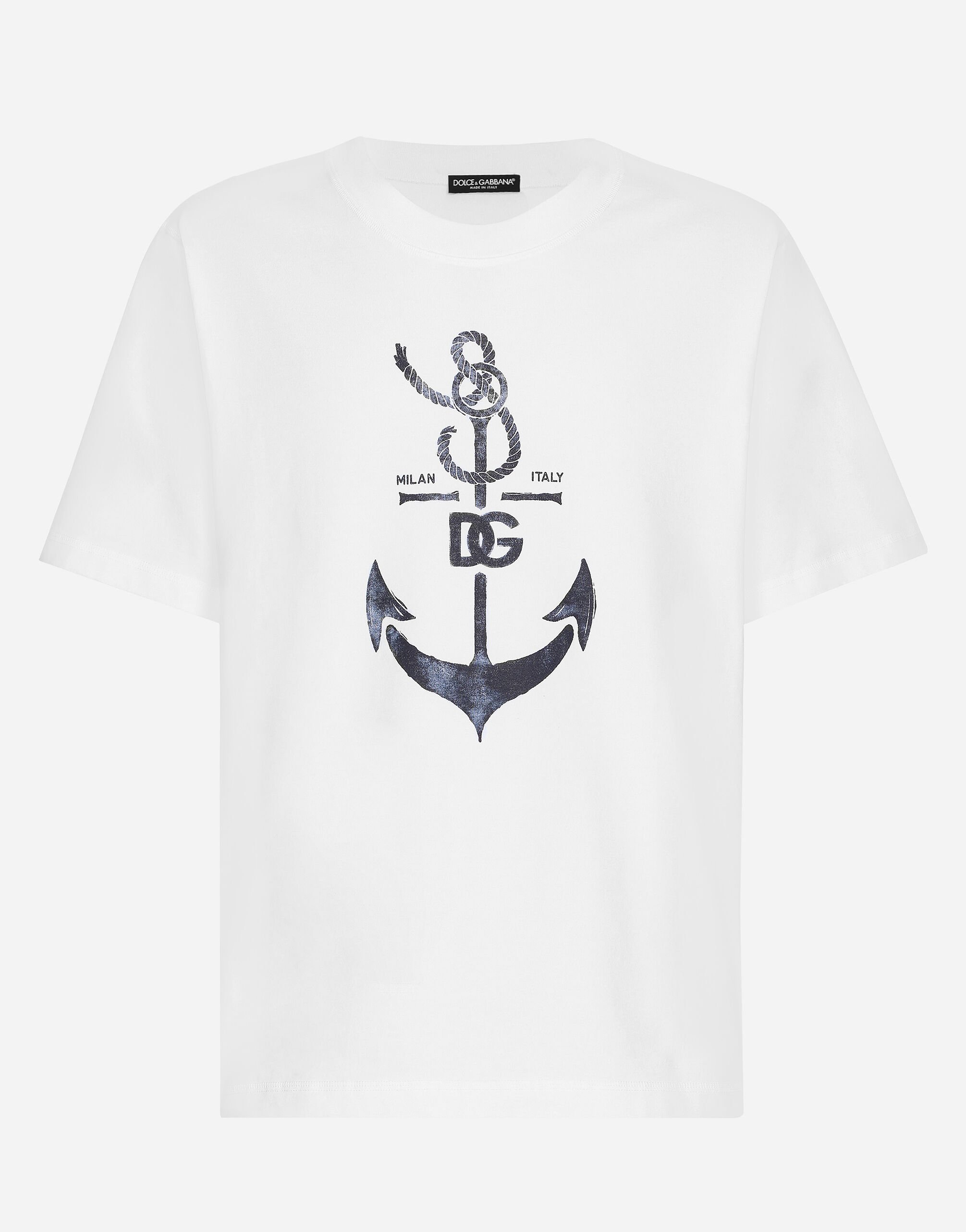 Dolce & Gabbana Short-sleeved Marina-print T-shirt Black G8PL4TG7F2H