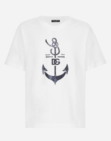 Dolce&Gabbana Short-sleeved Marina-print T-shirt Black G8PL4TG7F2H