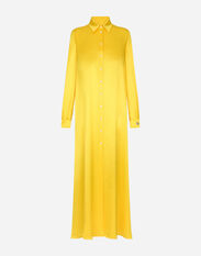 Dolce & Gabbana Long-sleeved silk crepe caftan Yellow F6UT1TFU5T9