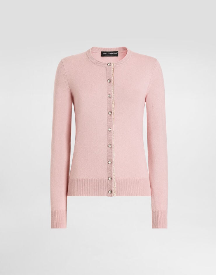 Dolce & Gabbana Cashmere cardigan with jewel buttons Dolce & Gabbana Cashmere cardigan with jewel buttons Pink FXV09ZJBW1M