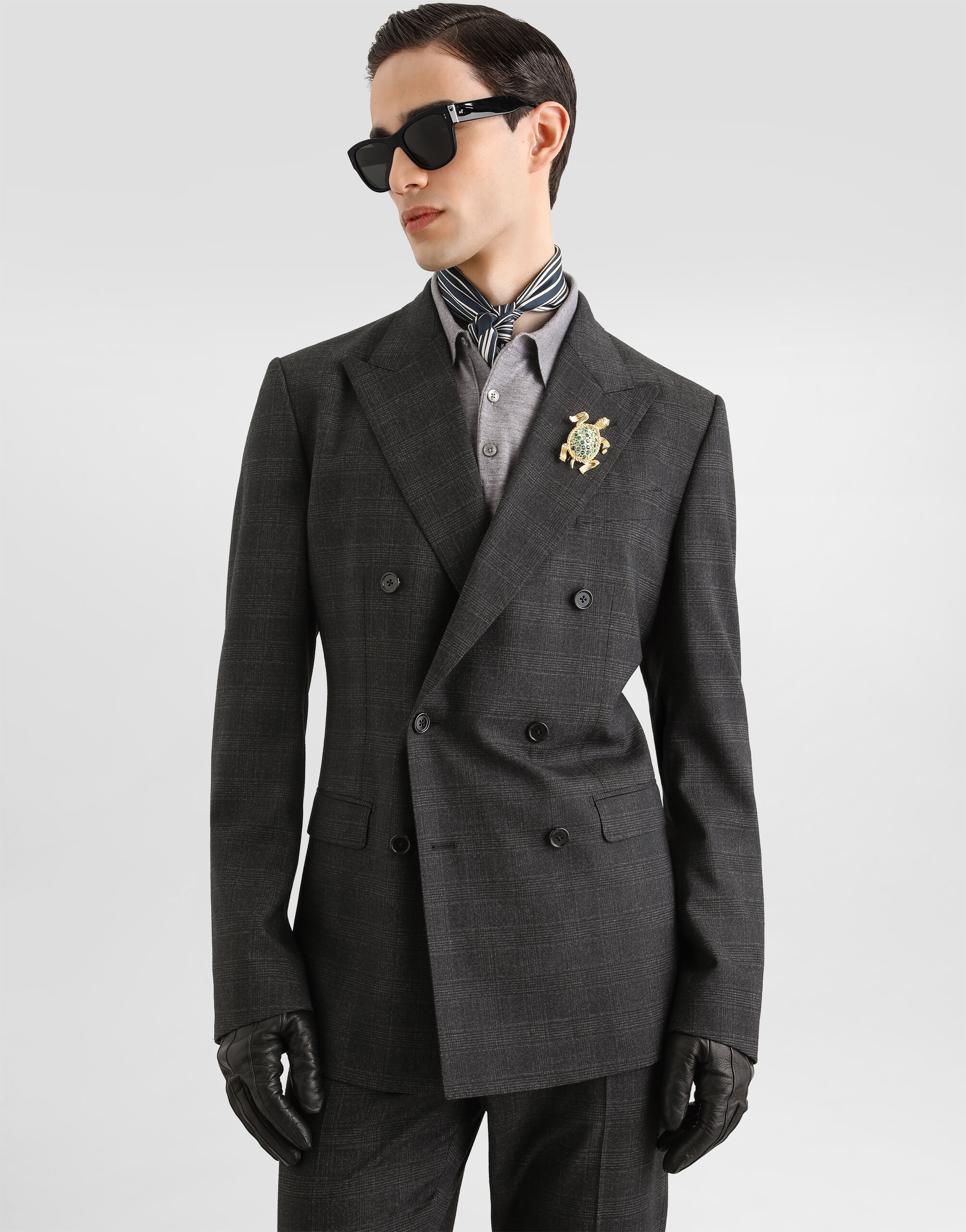 Martini light double-breasted suit in glen plaid - thumbnail 4