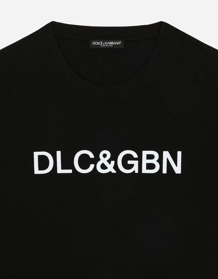 Dolce & Gabbana Dolce&Gabbana 로고 코튼 티셔츠 블랙 G8PN9TG7M8F