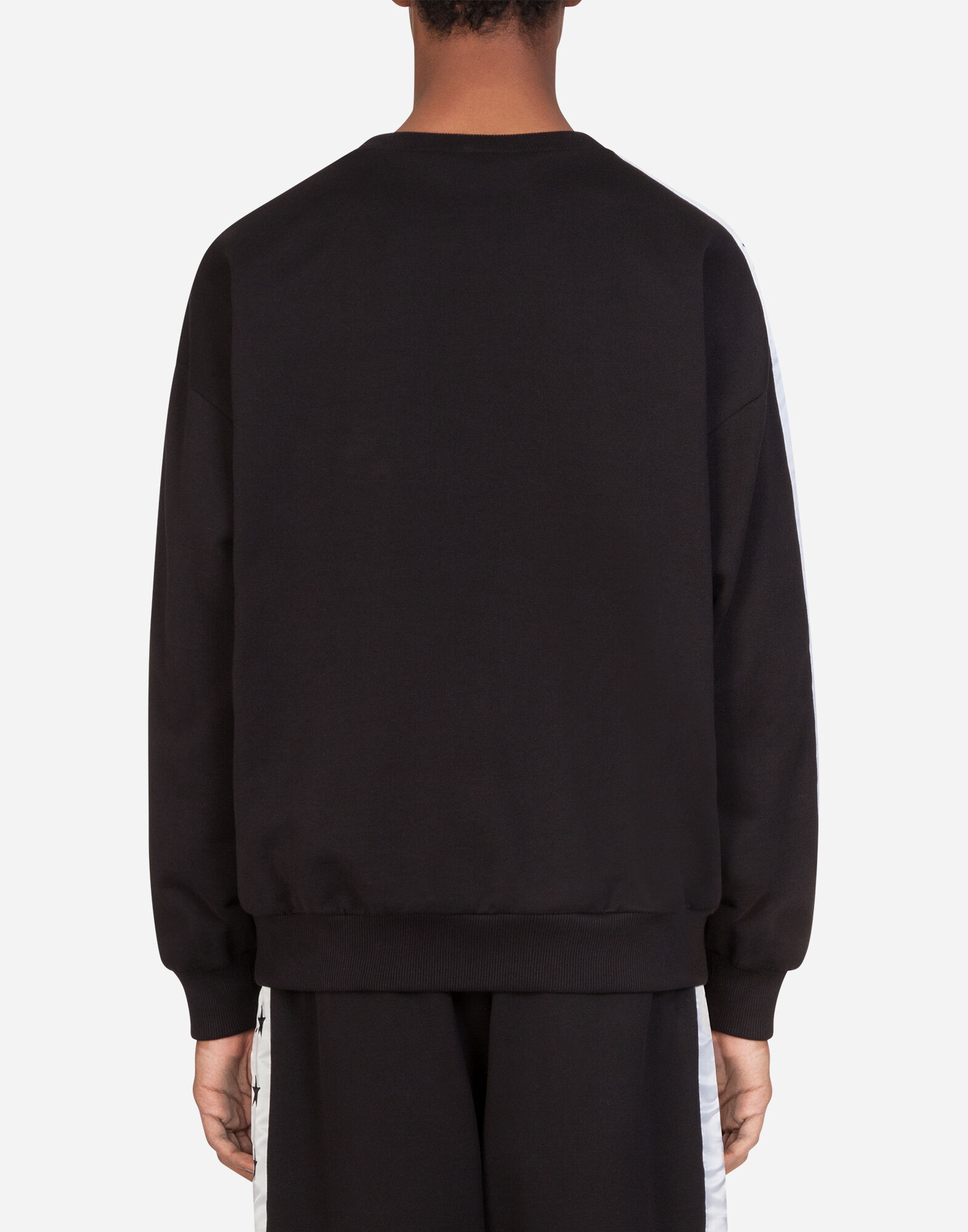 DOLCE & GABBANA ブラック スウェット 36 JERSEY SWEATER WITH DOLCE&GABBANA EMBROIDERY