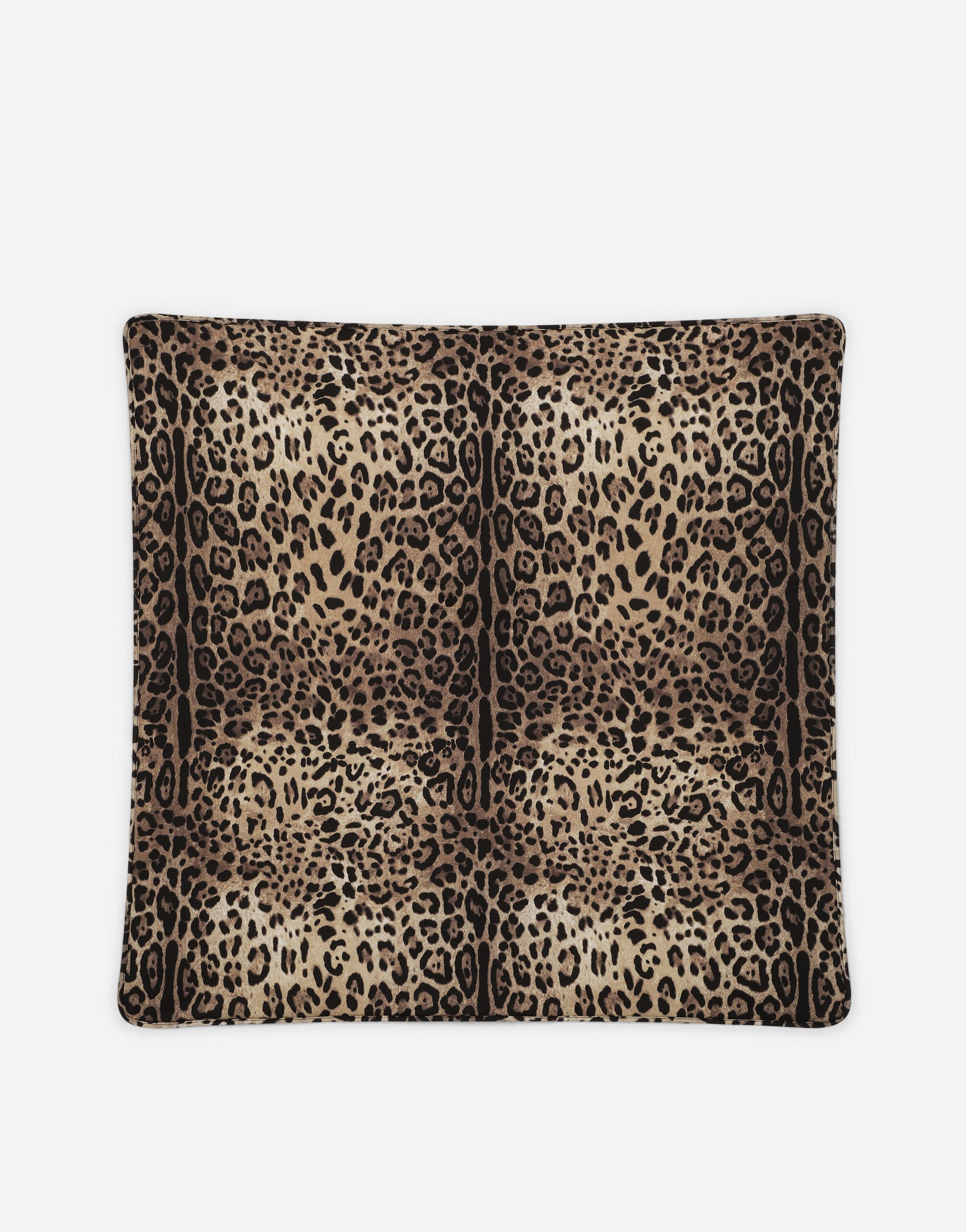 Dolce & Gabbana Cotton jersey blanket with leopard print Grey LNJH68G7EY9