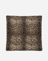Dolce & Gabbana Cotton jersey blanket with leopard print White LNJH68G7EY9