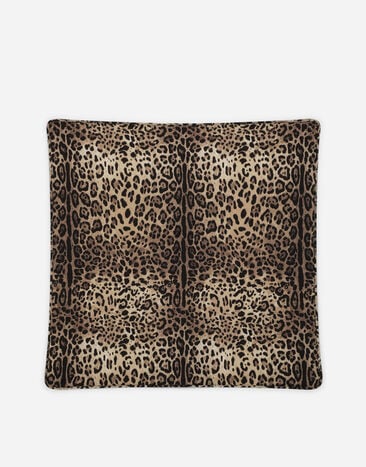 Dolce&Gabbana Cotton jersey blanket with leopard print Multicolor LNKHA3JFMU8