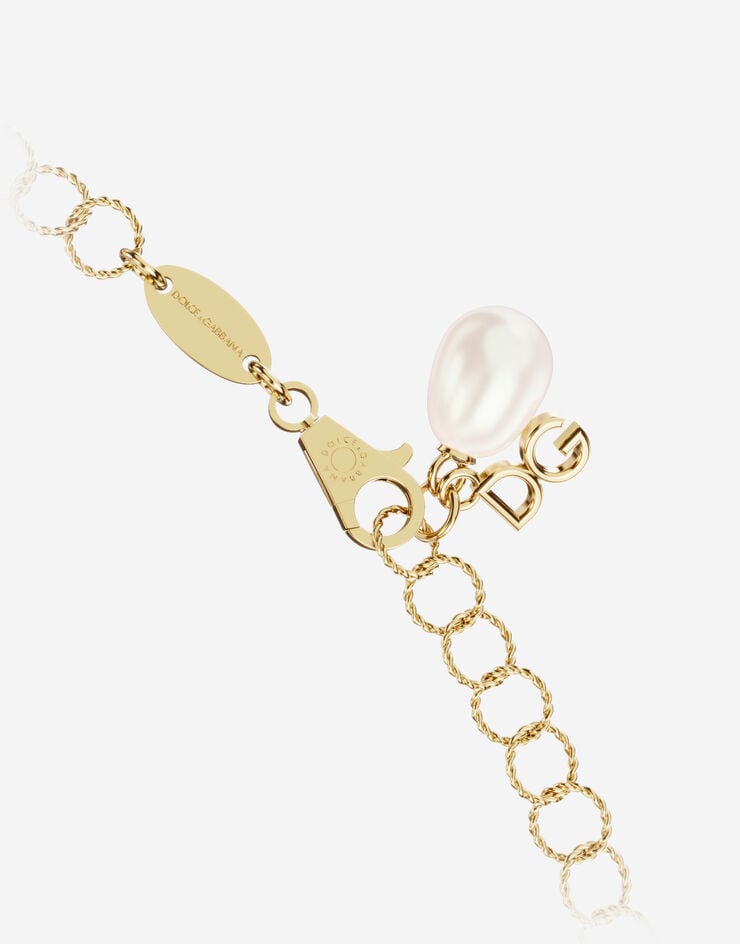 Dolce & Gabbana Rainbow alphabet  18 kt yellow gold twisted wire chain bracelet Gold WBNR1GWYEPE